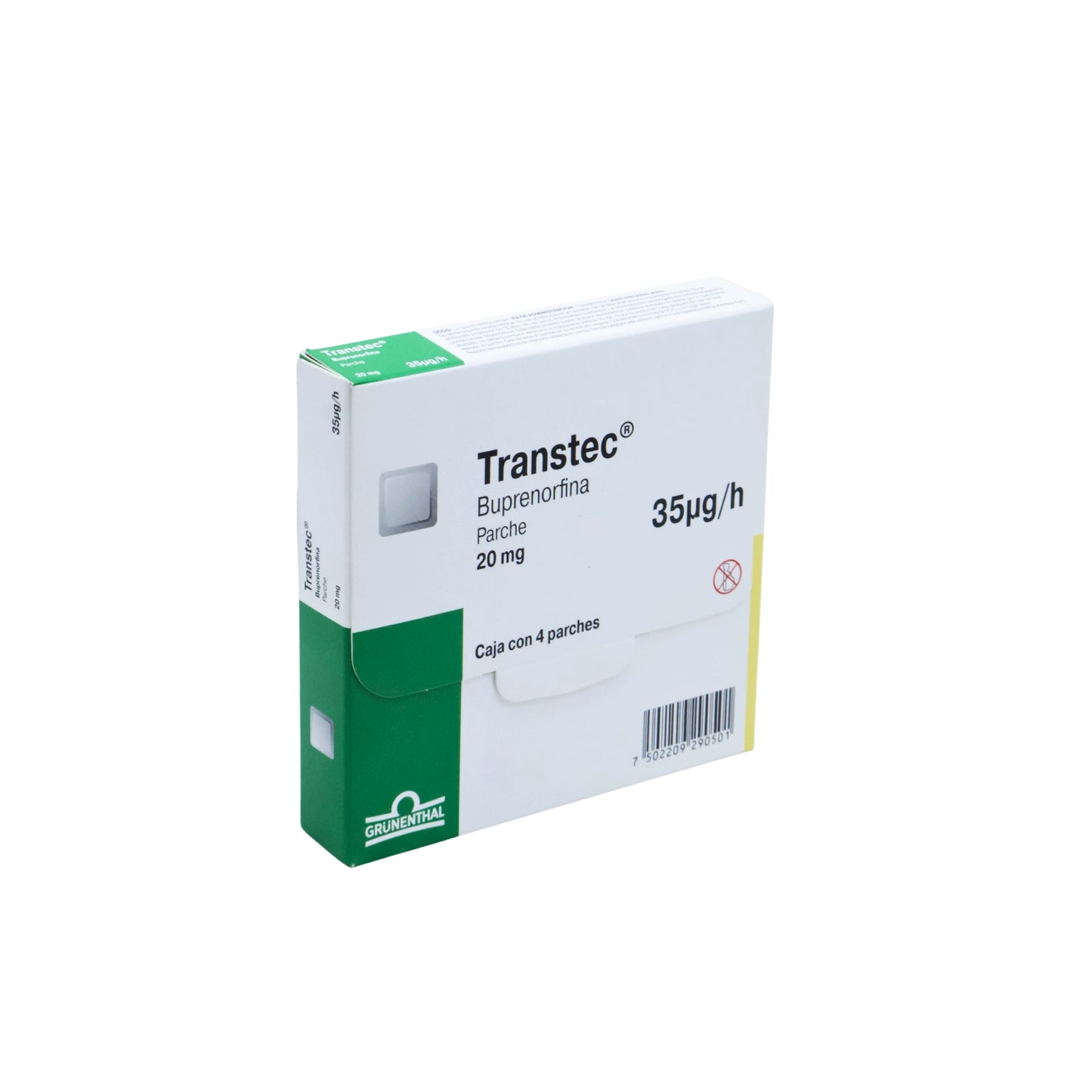 Transtec Buprenorfina 20 mg Caja con 4 parches