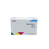 Valaciclovir 500 mg, Caja con 10 tabletas