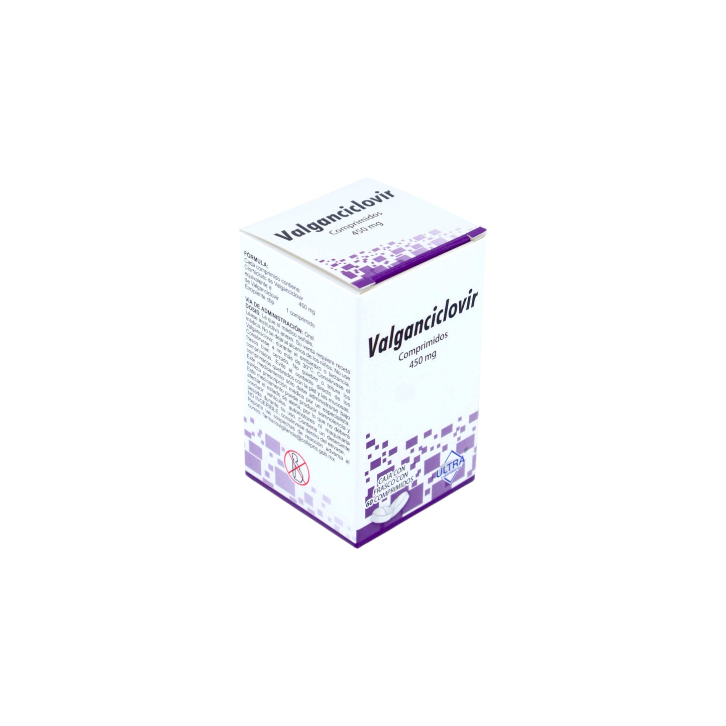 Valganciclovir 450 mg, 60 Comprimidos