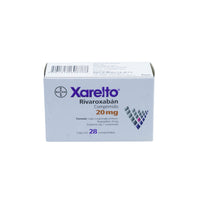 Xarelto Rivaroxabán 20 mg, Caja con 28 comprimidos