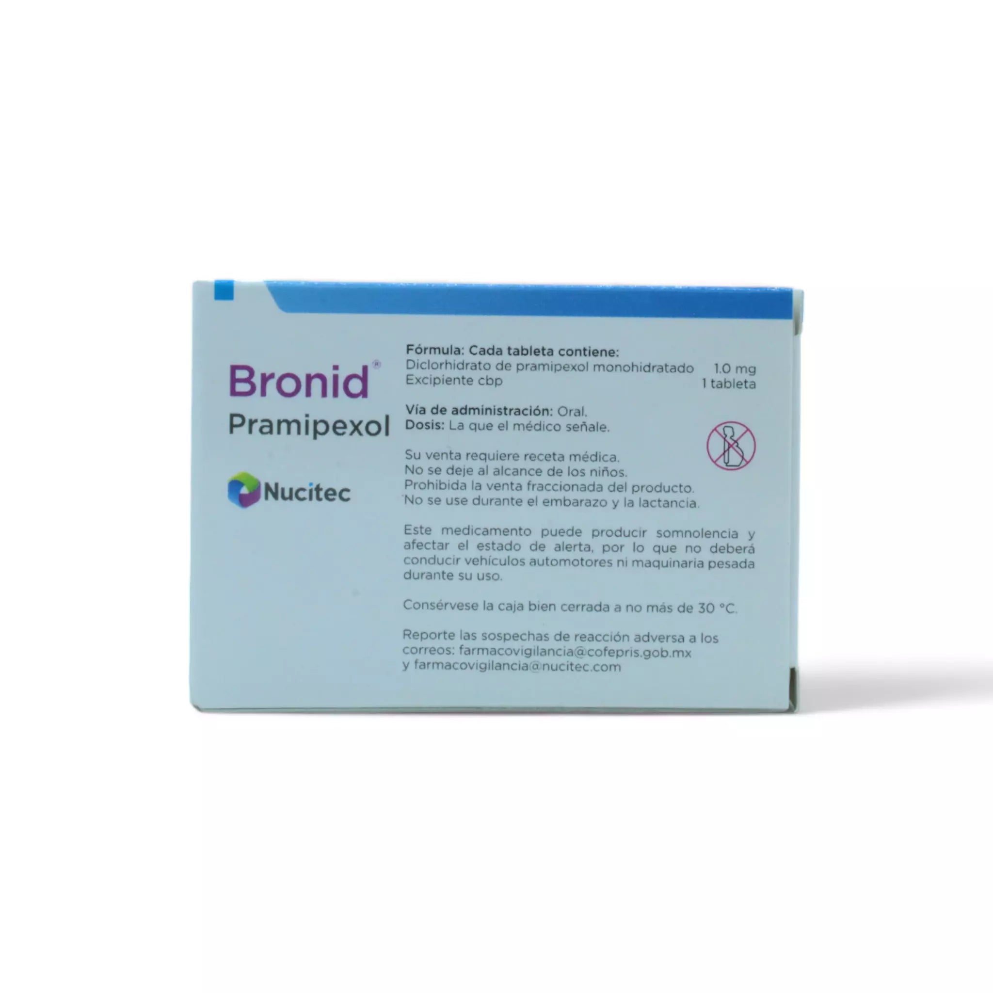 Bronid 1 mg Caja C/ 30 tabletas Pramipexol