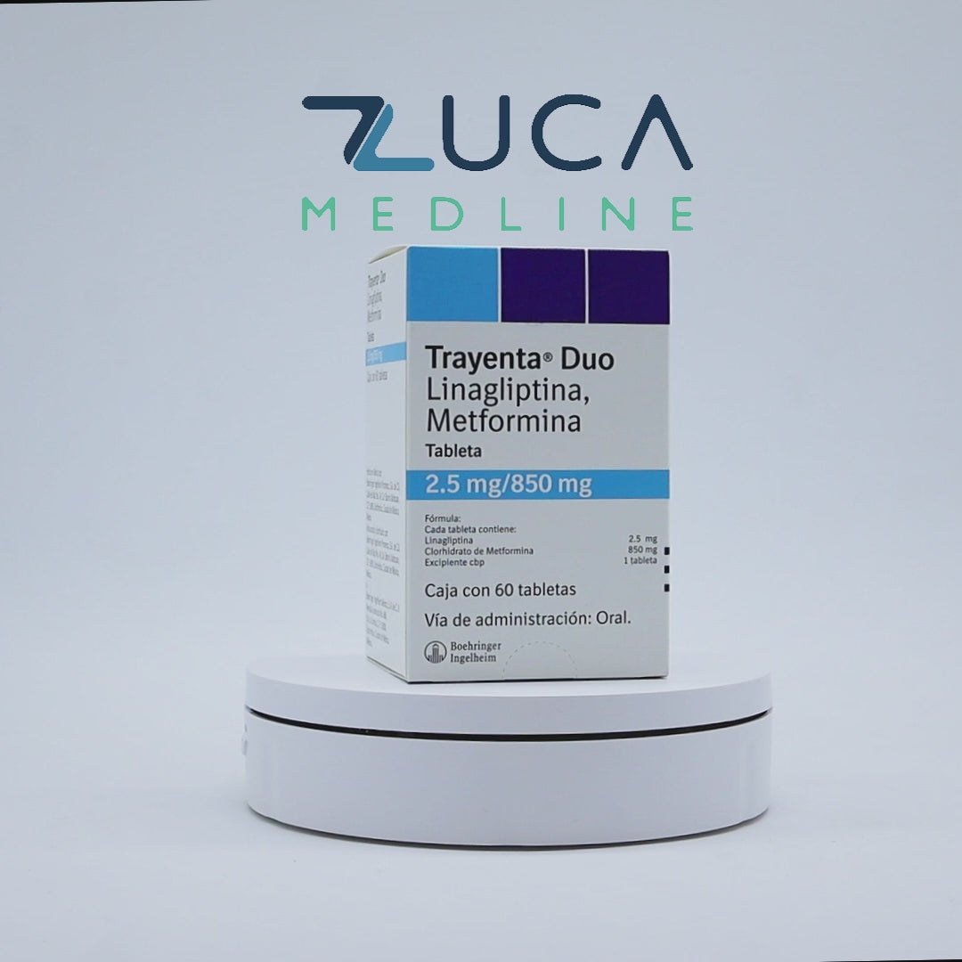 Cargar video: Trayenta Duo 2.5 mg 850 mg 60 tabletas