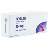 Revolade Eltrombopag 25 mg caja con 28 tabletas