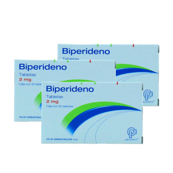 compare product Clorhidrato de Biperideno de 2mg Caja C/30 Paquete de 3