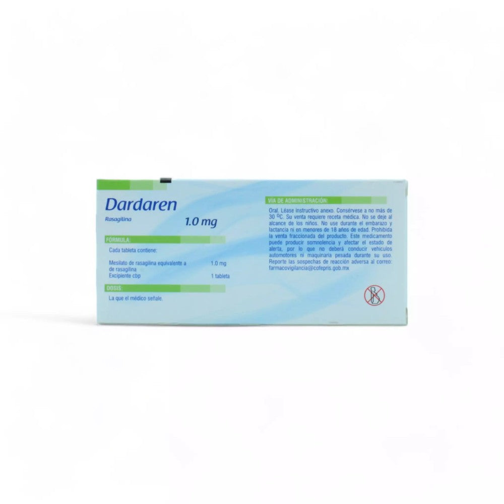Dardaren Rasagilina 1 mg, 30 Tabletas - Zuca MedLine
