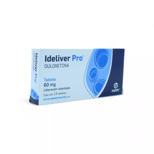 Ideliver Pro Duloxetina de 60 mg Caja C/14 Paquete de 4