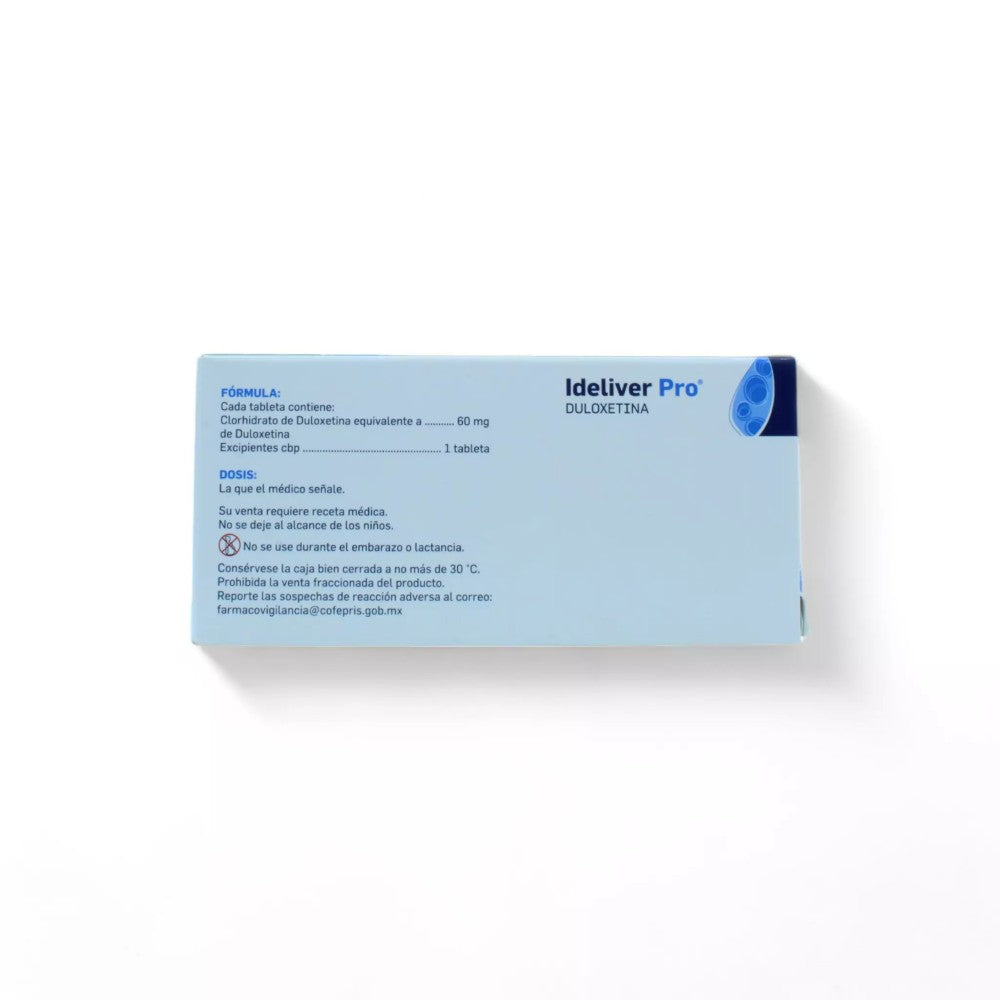 Ideliver Pro Duloxetina de 60 mg Caja C/14 Paquete de 4 - Zuca MedLine