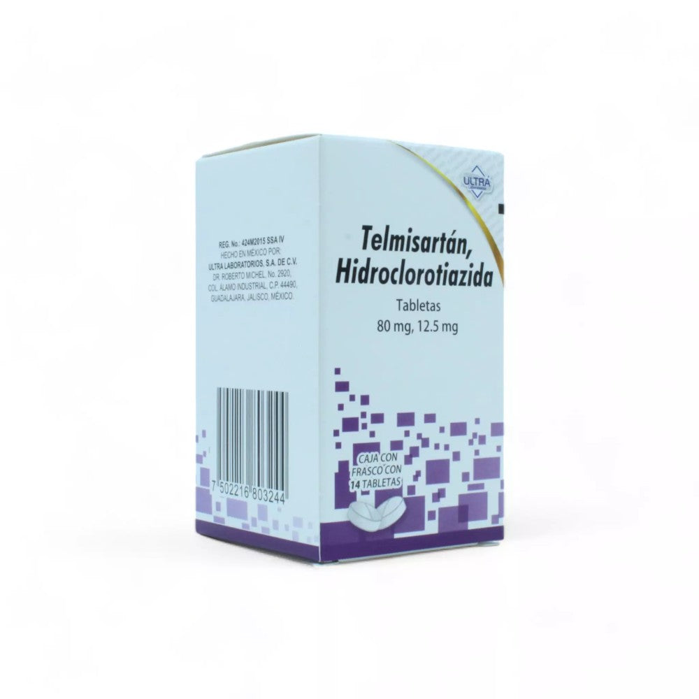 Telmisartán, Hidroclorotiazida de 80mg/12.5mg Caja C/14 - Zuca MedLine