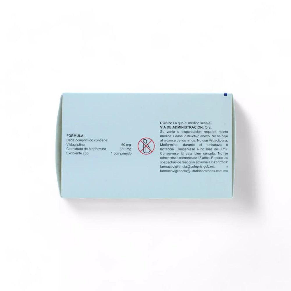 Vildagliptina Metformina 50mg, 850mg Caja C/60 - Zuca MedLine