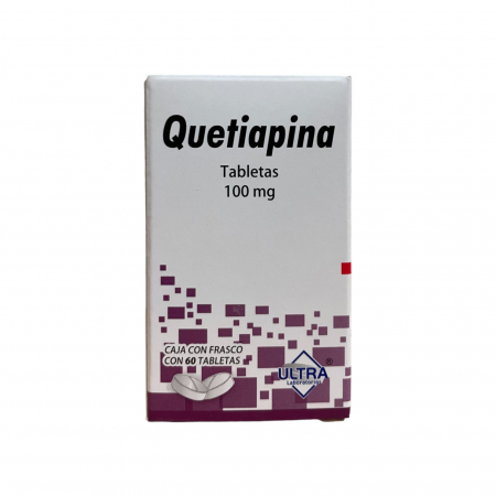 Quetiapina Tabletas 100 mg Caja C/60 Vista Frontal